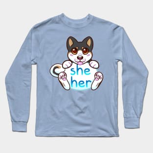 Doggy Pronouns - She/Her Long Sleeve T-Shirt